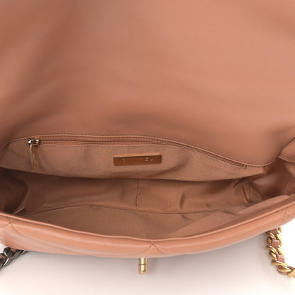 Chanel Lambskin Quilted Large Chanel 19 Flap Brown 5 of 9