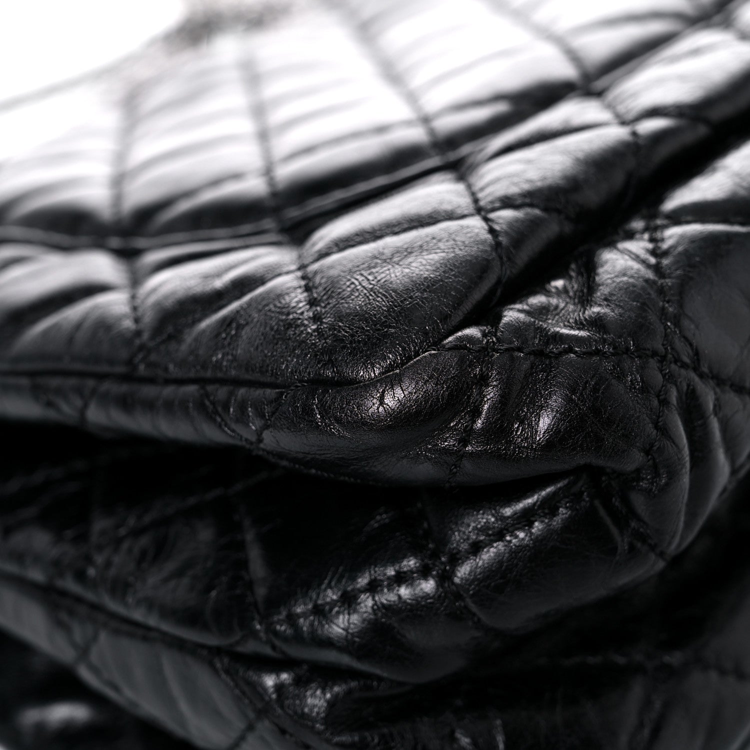 Chanel Metallic Aged Calfskin Quilted Reissue 2.55 Accordion Flap Black 7 of 20