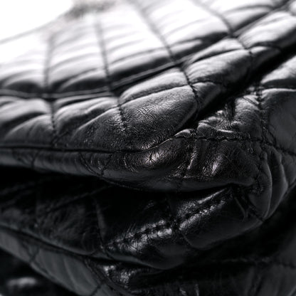 Chanel Metallic Aged Calfskin Quilted Reissue 2.55 Accordion Flap Black 7 of 20