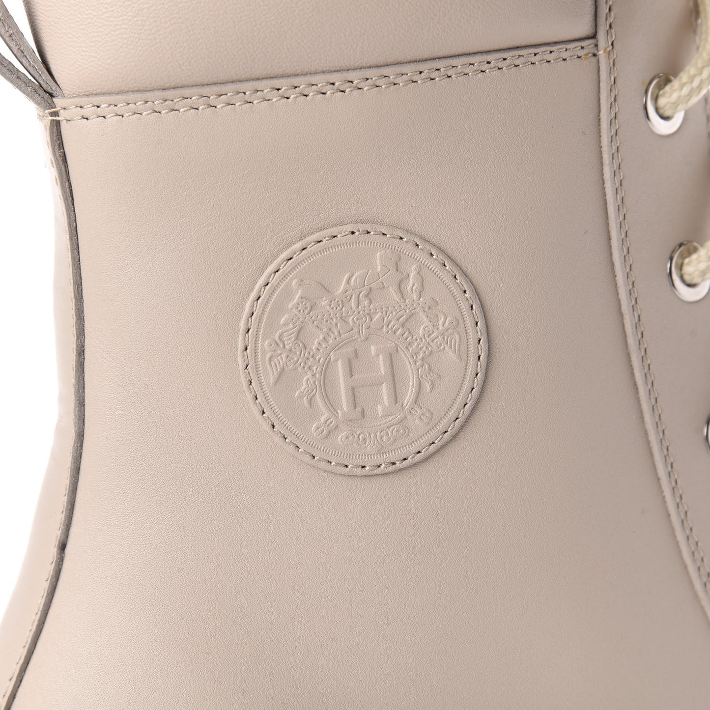 Calfskin Bridge Ankle Boots 37.5 Beige Grege