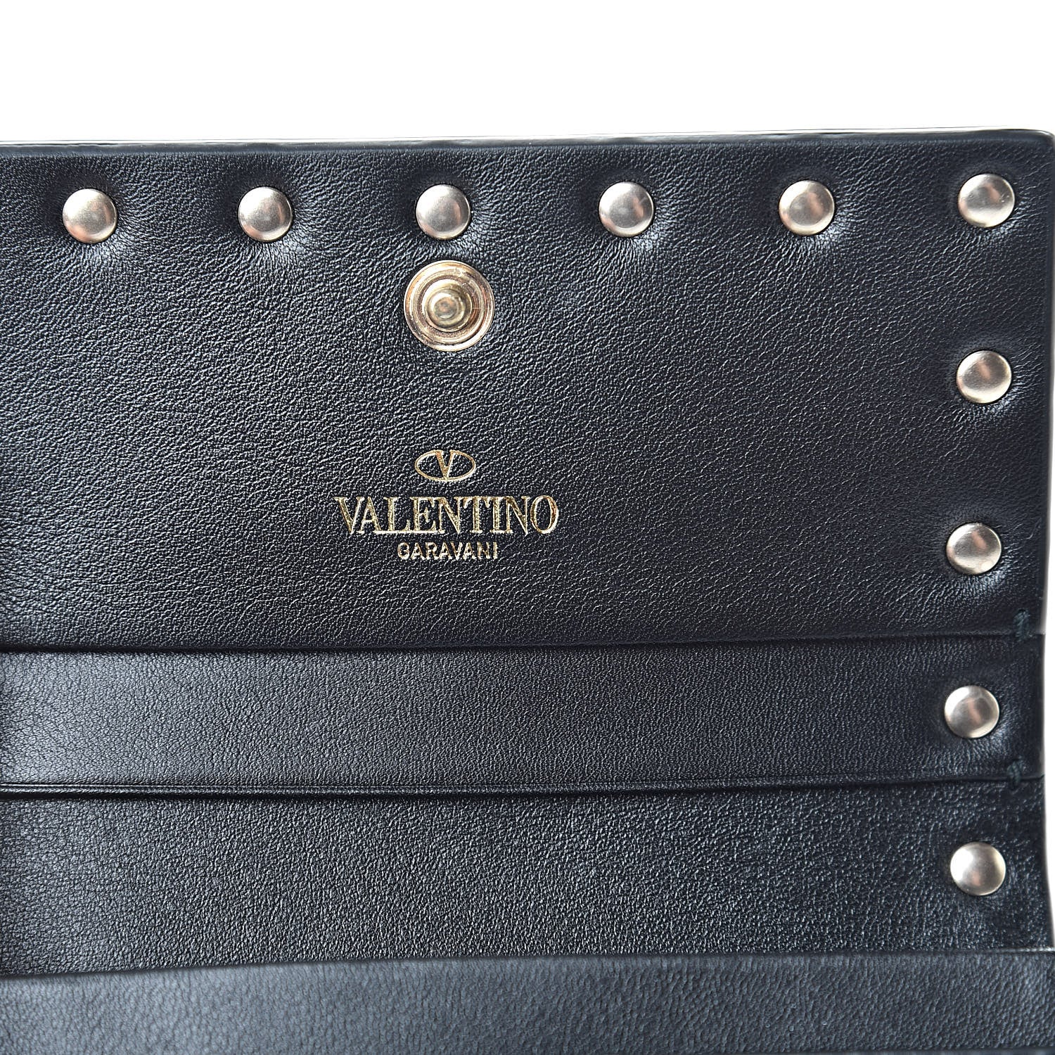 Valentino Garavani Nappa Rockstud Bi-Fold Card Holder Ivory Black 6 of 9