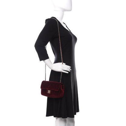 Chanel Velvet Quilted Mini Rectangular Pearl Crush Flap Burgundy 2 of 11