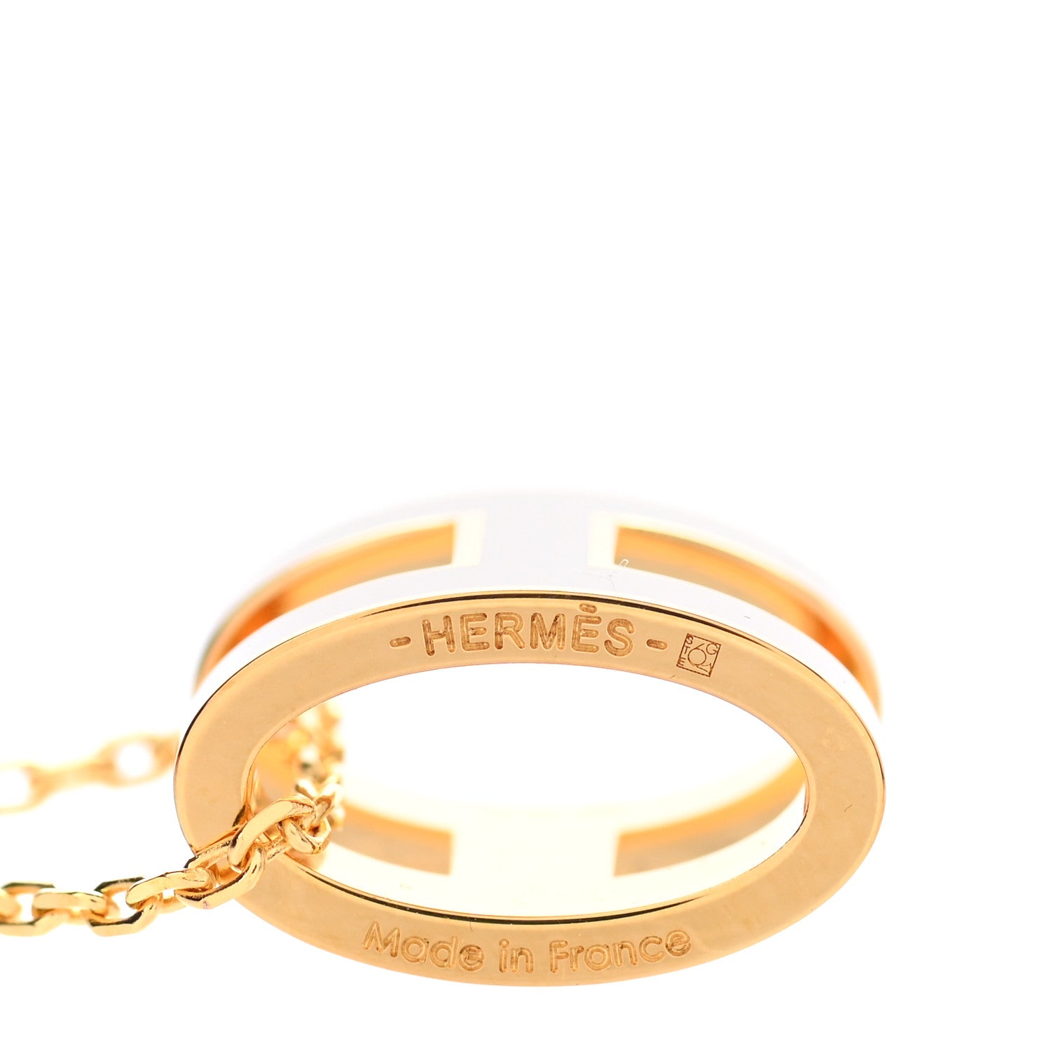 Hermes Lacquered Gold Pop H Pendant Necklace Marron Glace 4 of 5