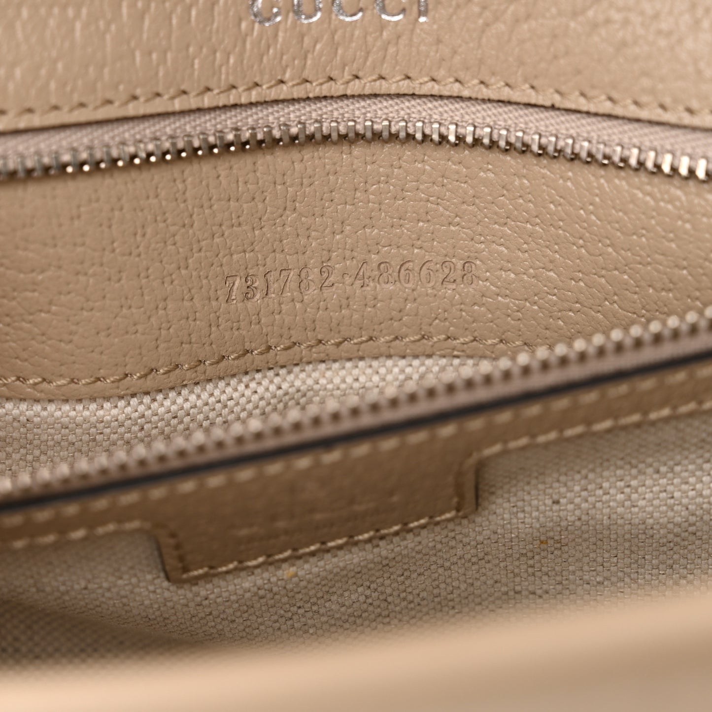 GG Supreme Monogram Textured Dollar Calfskin Dionysus Small Shoulder Bag Beige Mystic White Oatmeal