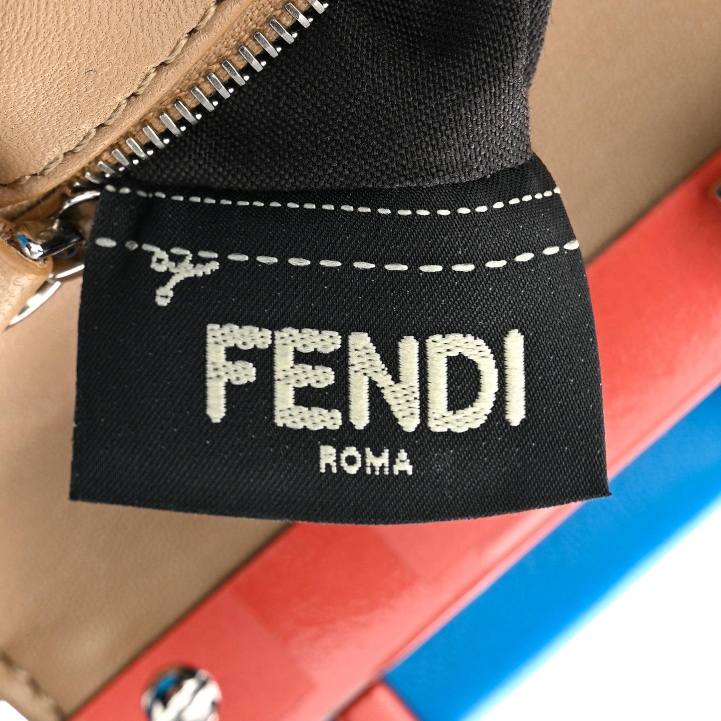 Nappa Colorblock Mini Peekaboo Iconic Satchel Blue Royal Papavero Cuoio