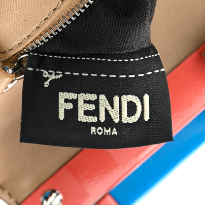 Fendi Nappa Colorblock Mini Peekaboo Iconic Satchel Blue Royal Papavero Cuoio 7 of 11
