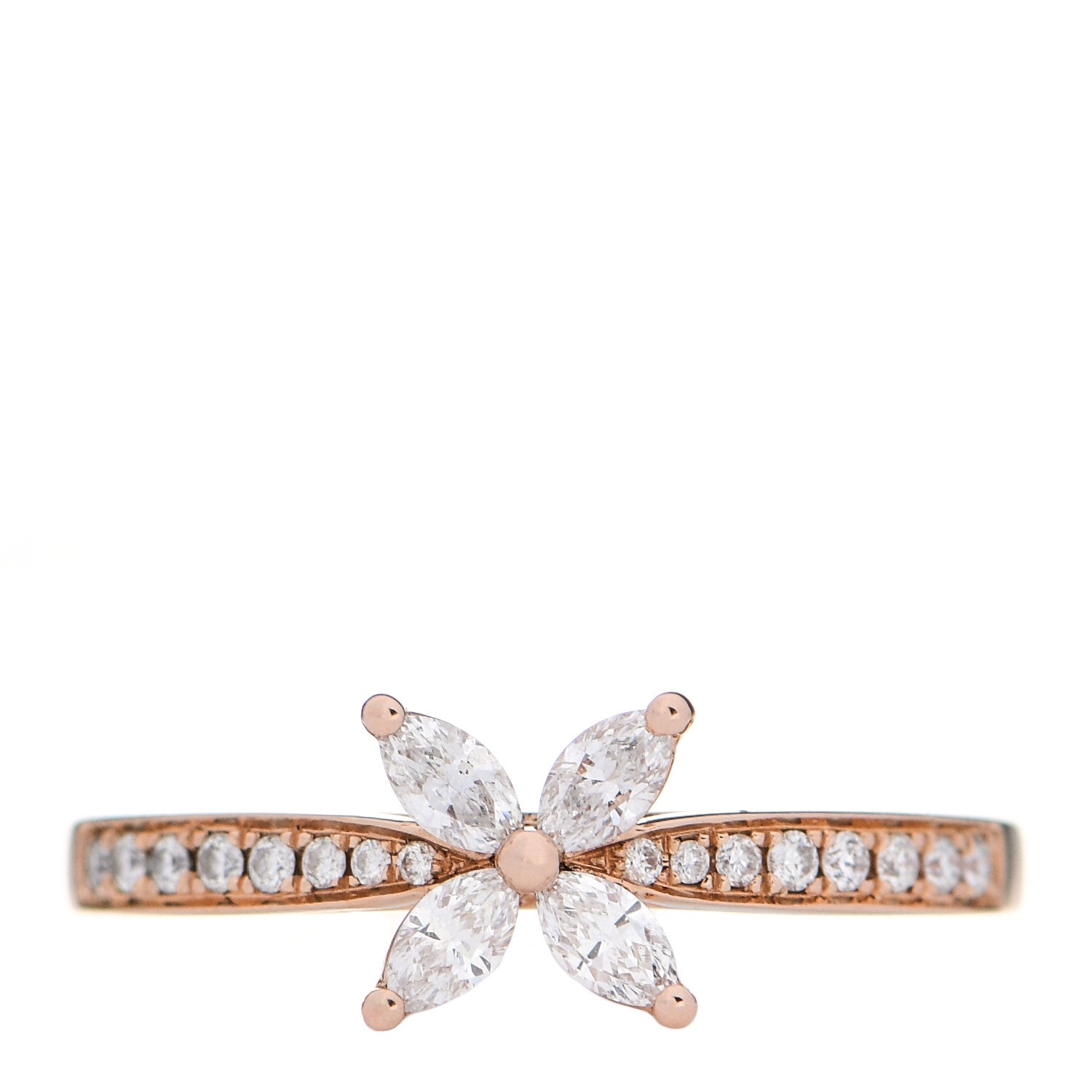 Tiffany 18K Rose Gold Diamond Victoria Ring 54 6.75 1 of 7