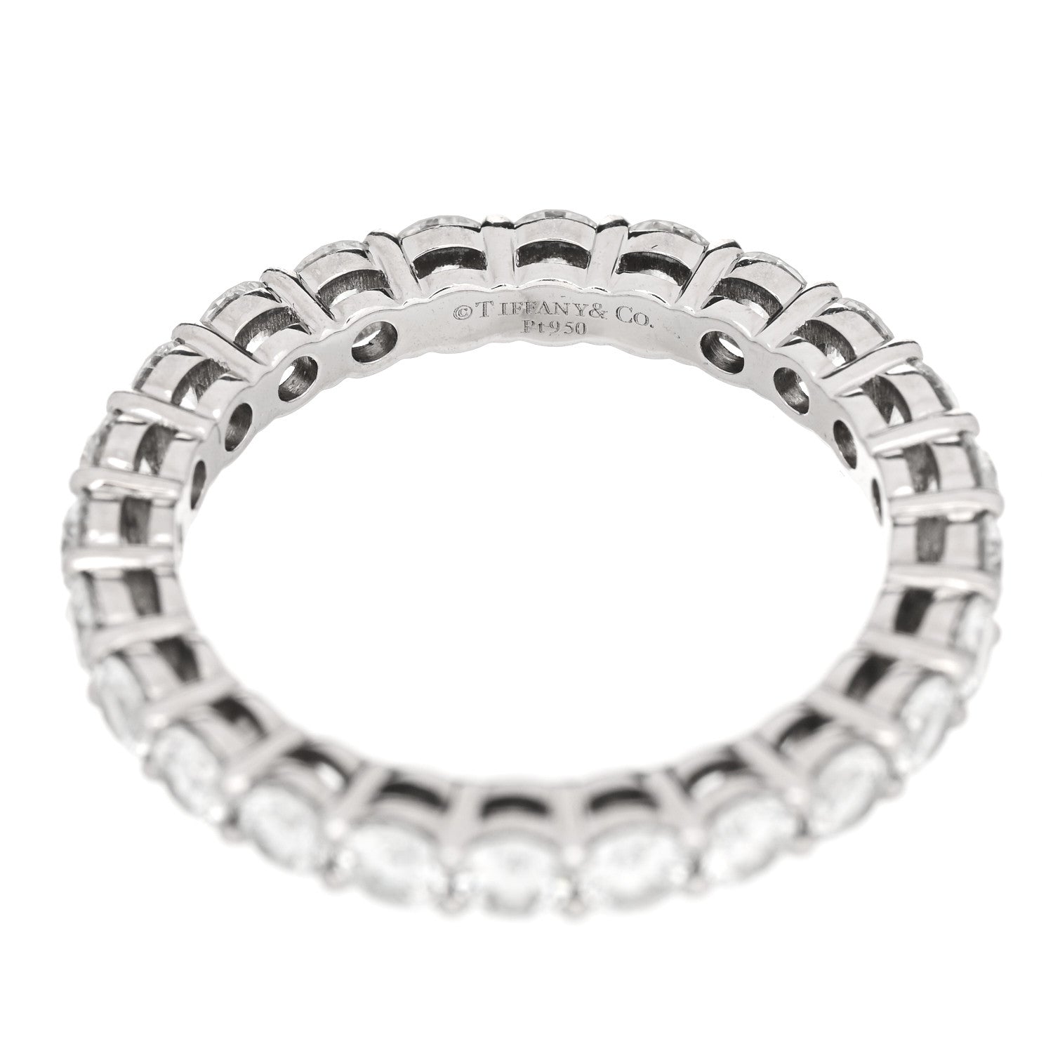 Tiffany Platinum Diamond 3mm Forever Eternity Band Ring 56 7.5 4 of 5