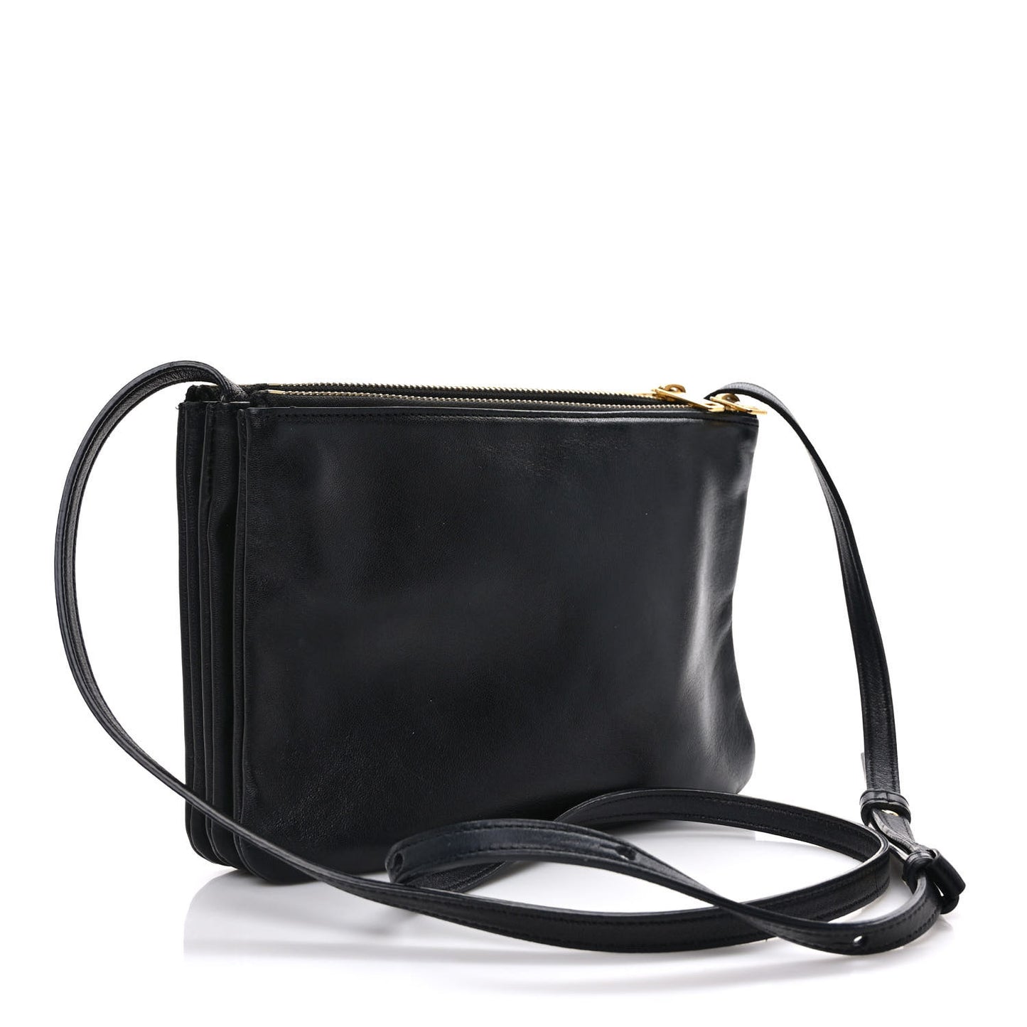 Lambskin Small Trio Crossbody Bag Black