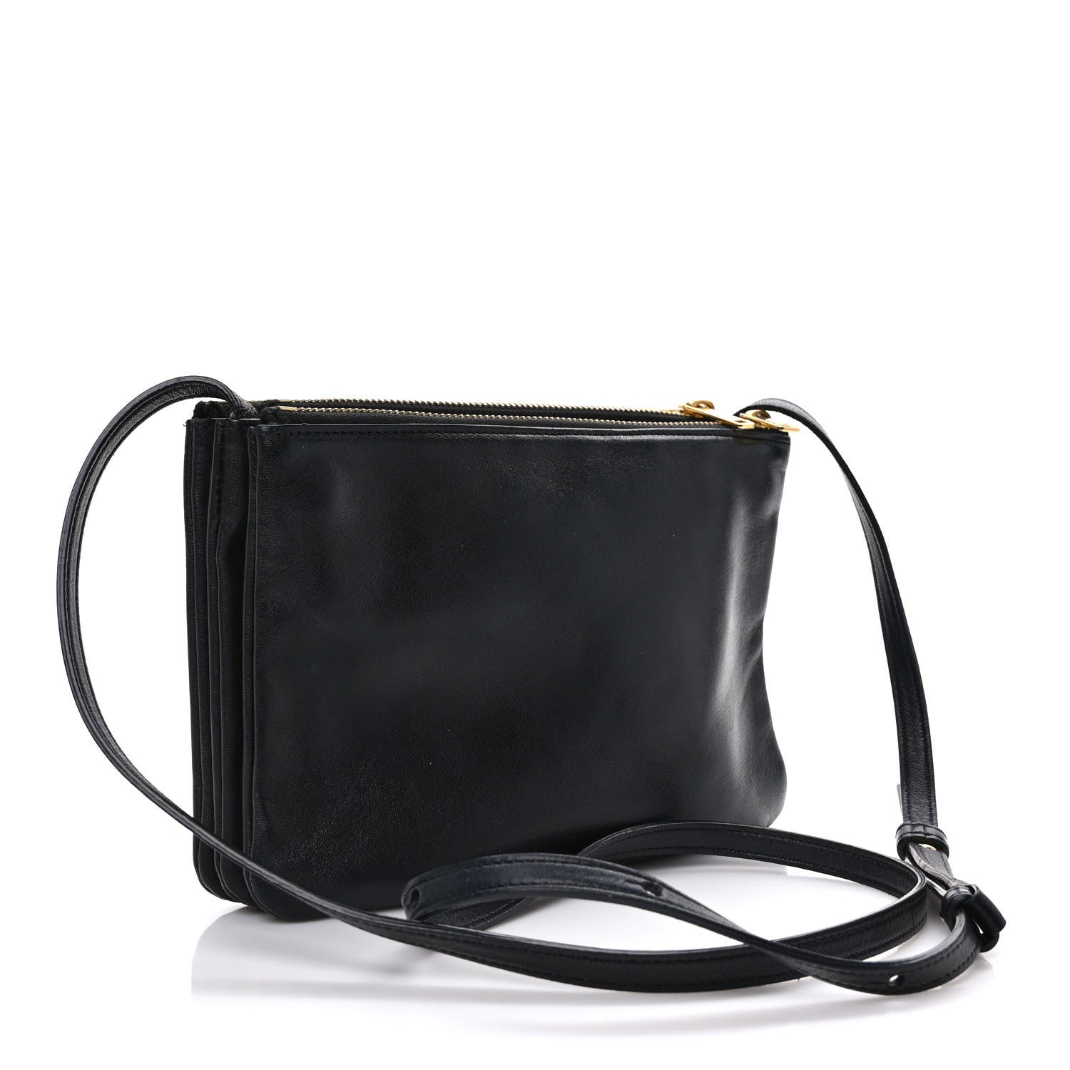 Celine Lambskin Small Trio Crossbody Bag Black 3 of 12