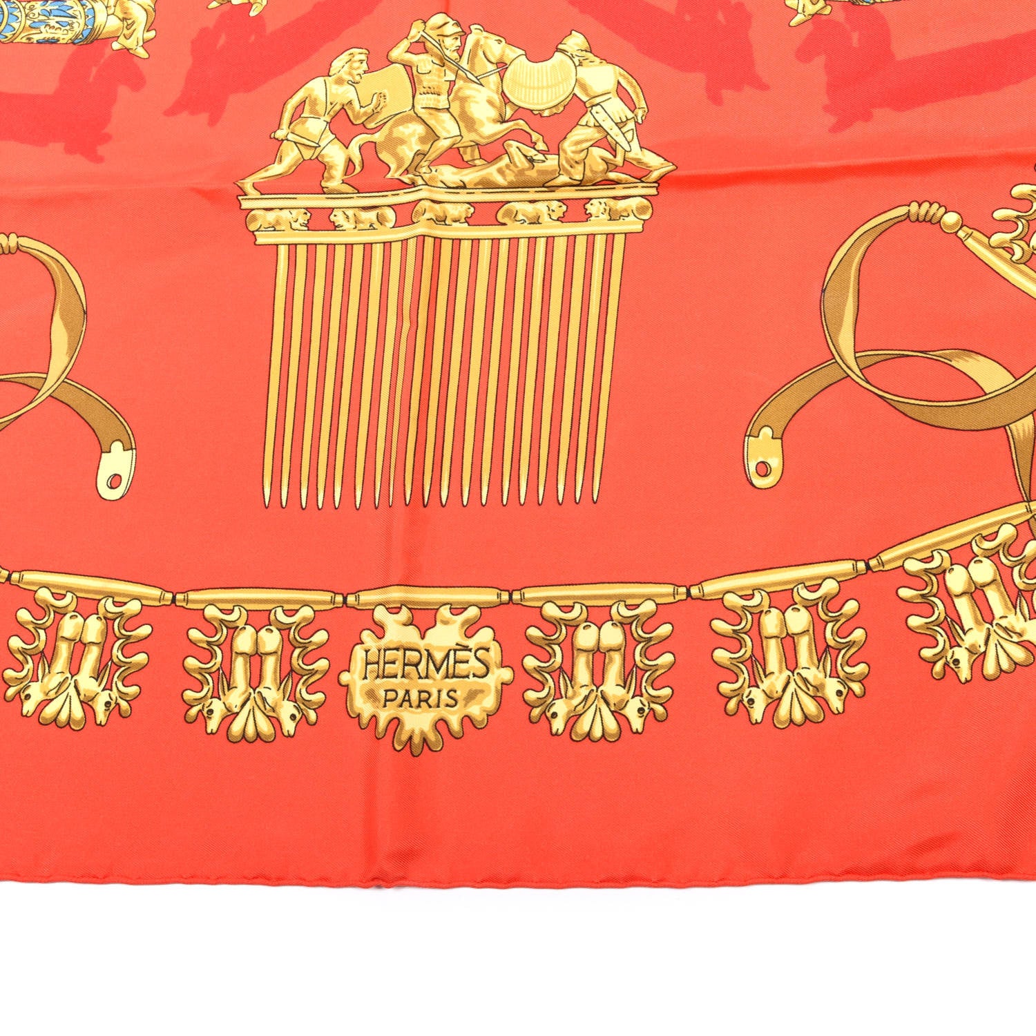 Hermes Silk Mousseline Les Cavaliers D'Or Scarf 90 3 of 3