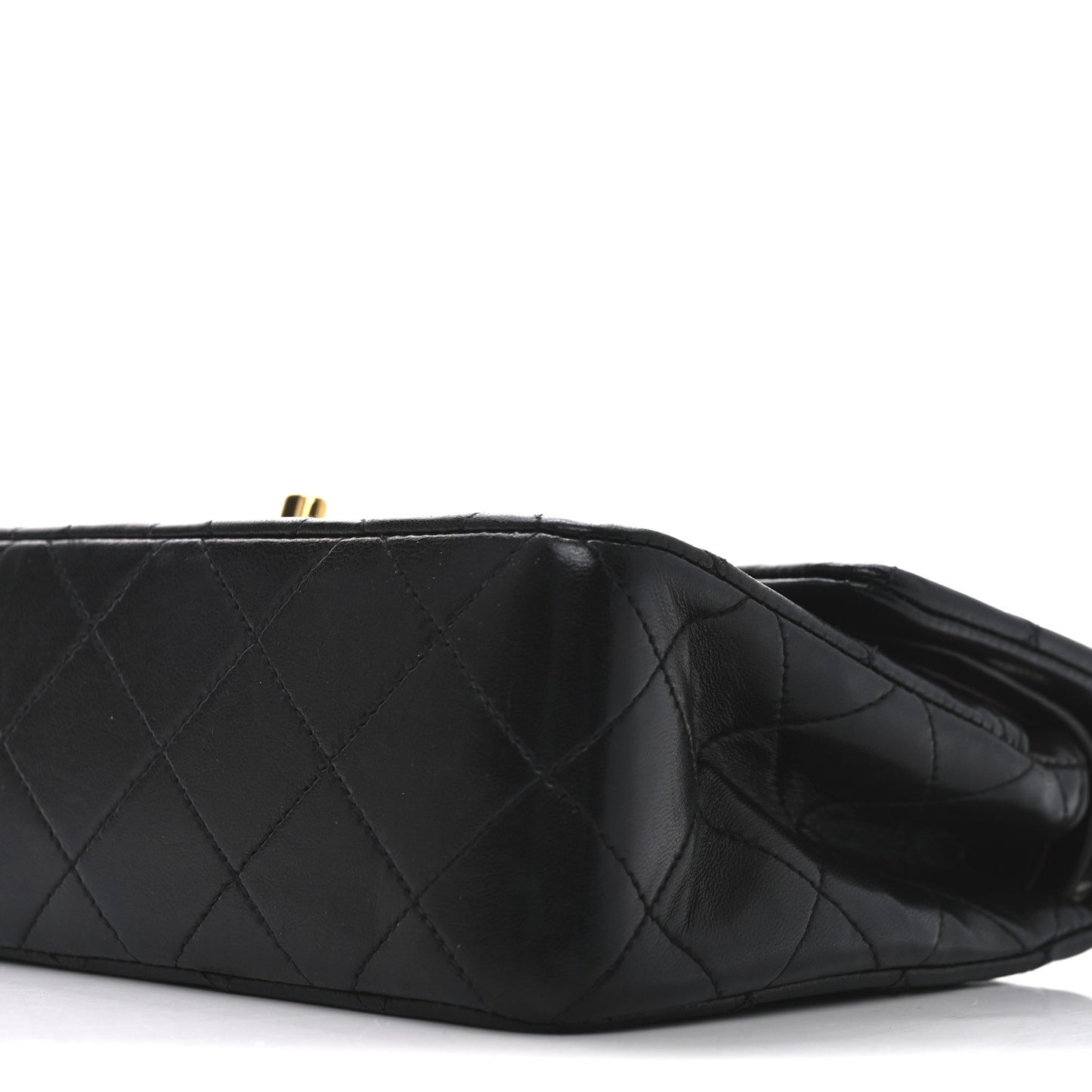 Lambskin Quilted Small Double Flap Black