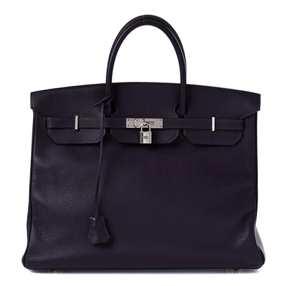 Hermes Taurillon Clemence Birkin 40 Raisin 1 of 46