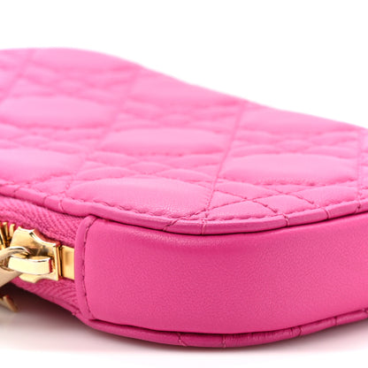 Christian Dior Lambskin Cannage Lady Dior Phone Holder Fuchsia 8 of 8