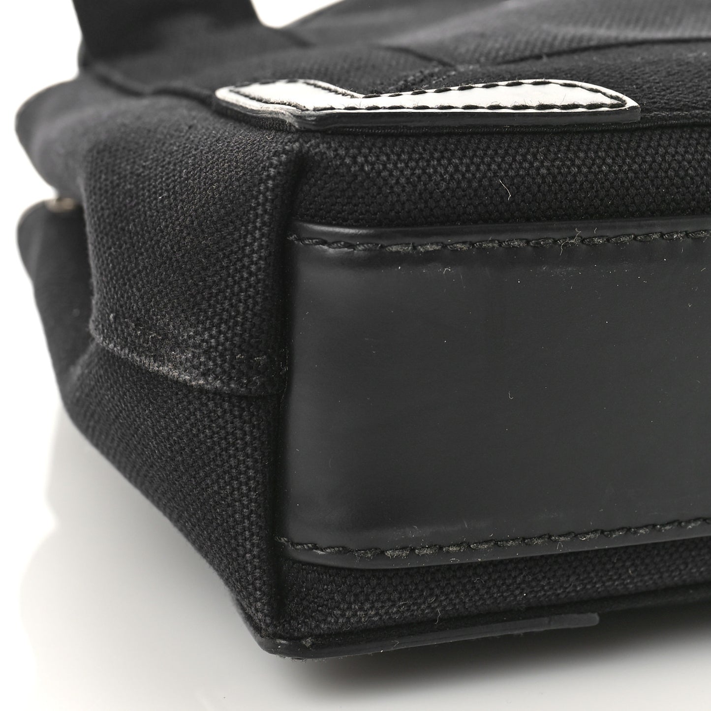 Cotton Canvas Calfskin Navy Cabas XS Black