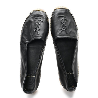 Saint Laurent Lambskin Monogram Espadrilles 40 Black 2 of 10