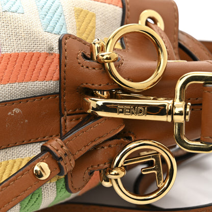 Fendi Kuban Canvas Vitello King F is Fendi FF Embroidered Mini Mon Tresor Bucket Bag Multicolor Cuoio 12 of 13