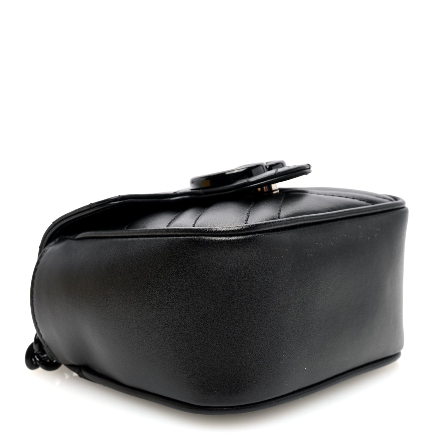Calfskin Matelasse Monochrome GG Marmont Chain Mini Belt Bag Black