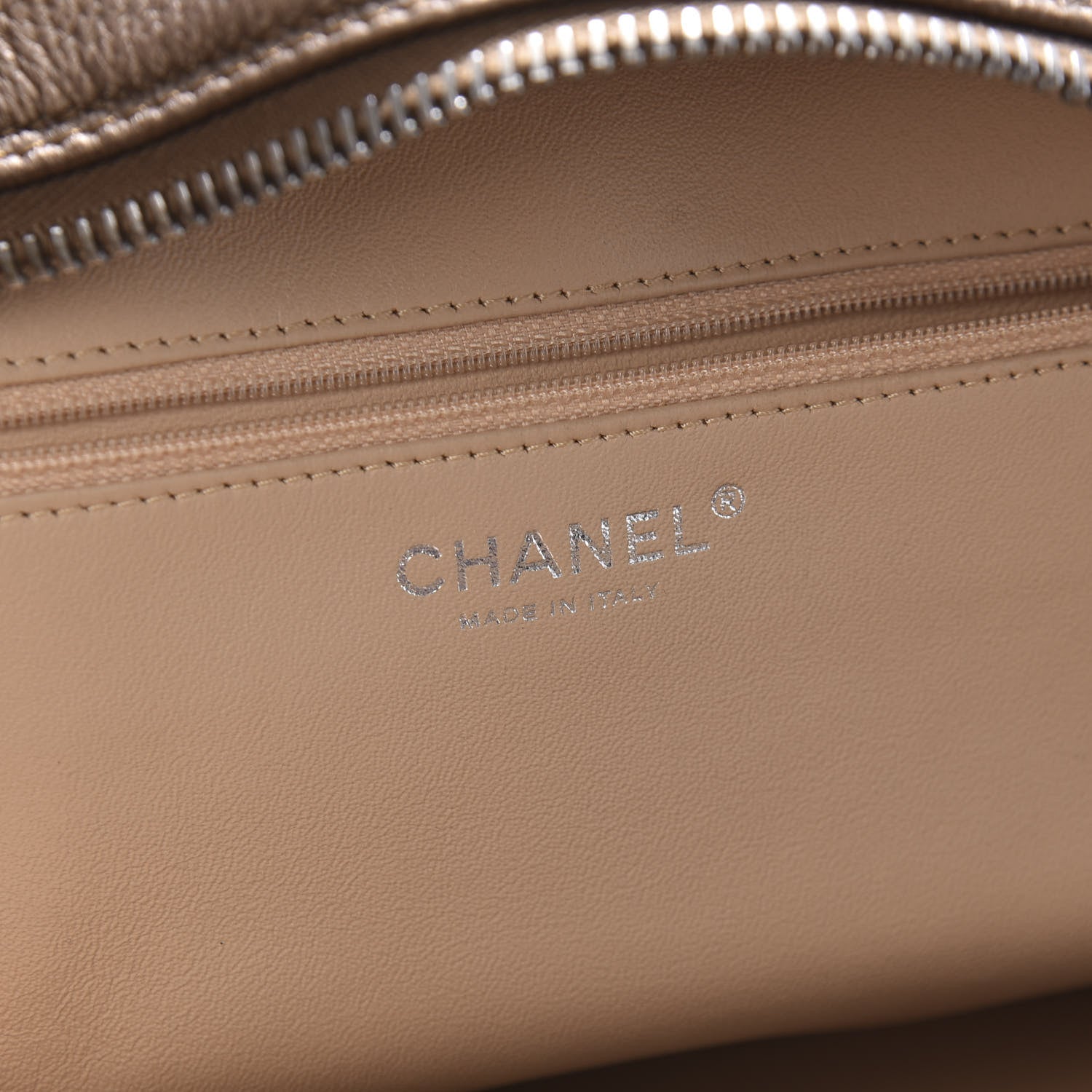 Chanel Metallic Deerskin Large Luxe Ligne Bowler Bronze 8 of 10