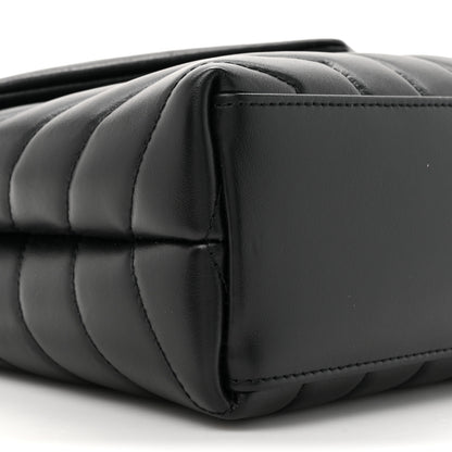 Saint Laurent Calfskin Y Quilted Monogram Monochrome Small Loulou Chain Satchel Black 10 of 10