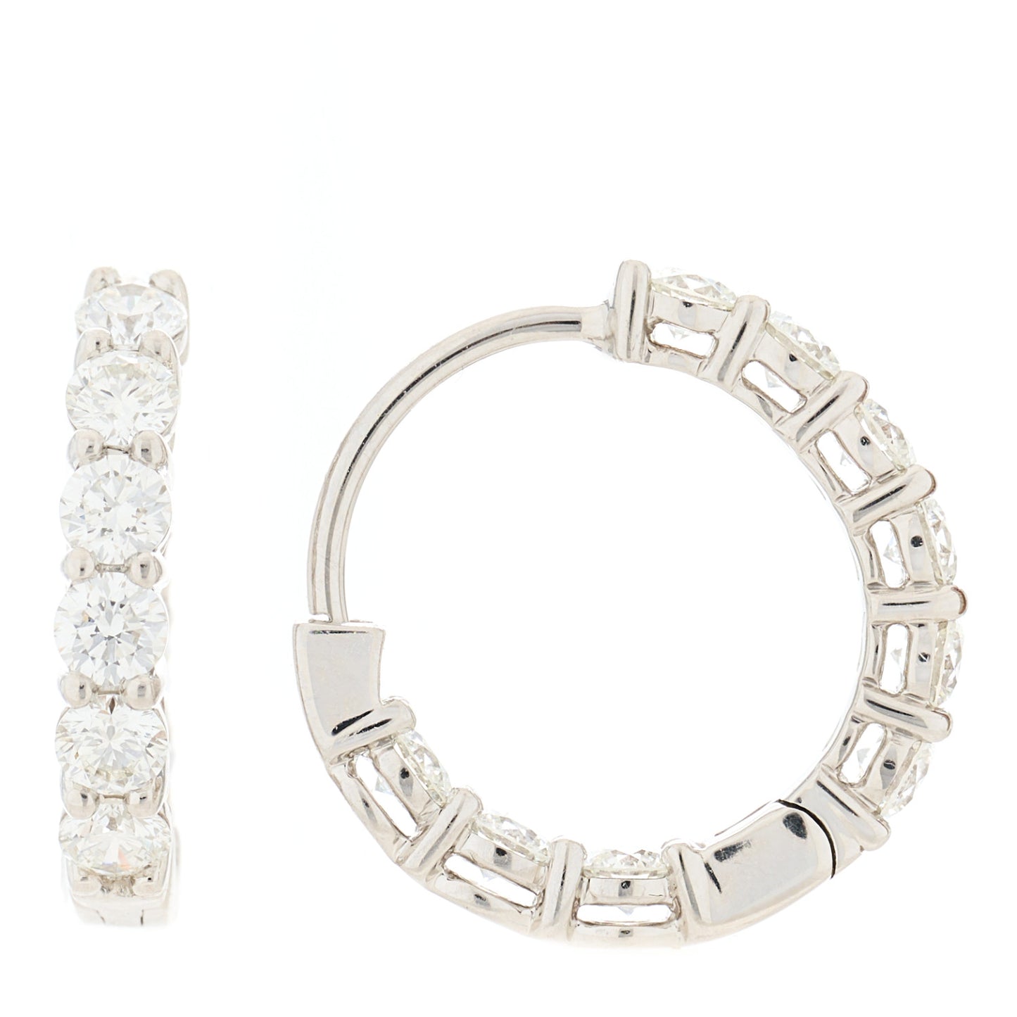 Platinum Diamond Small Hoop Earrings