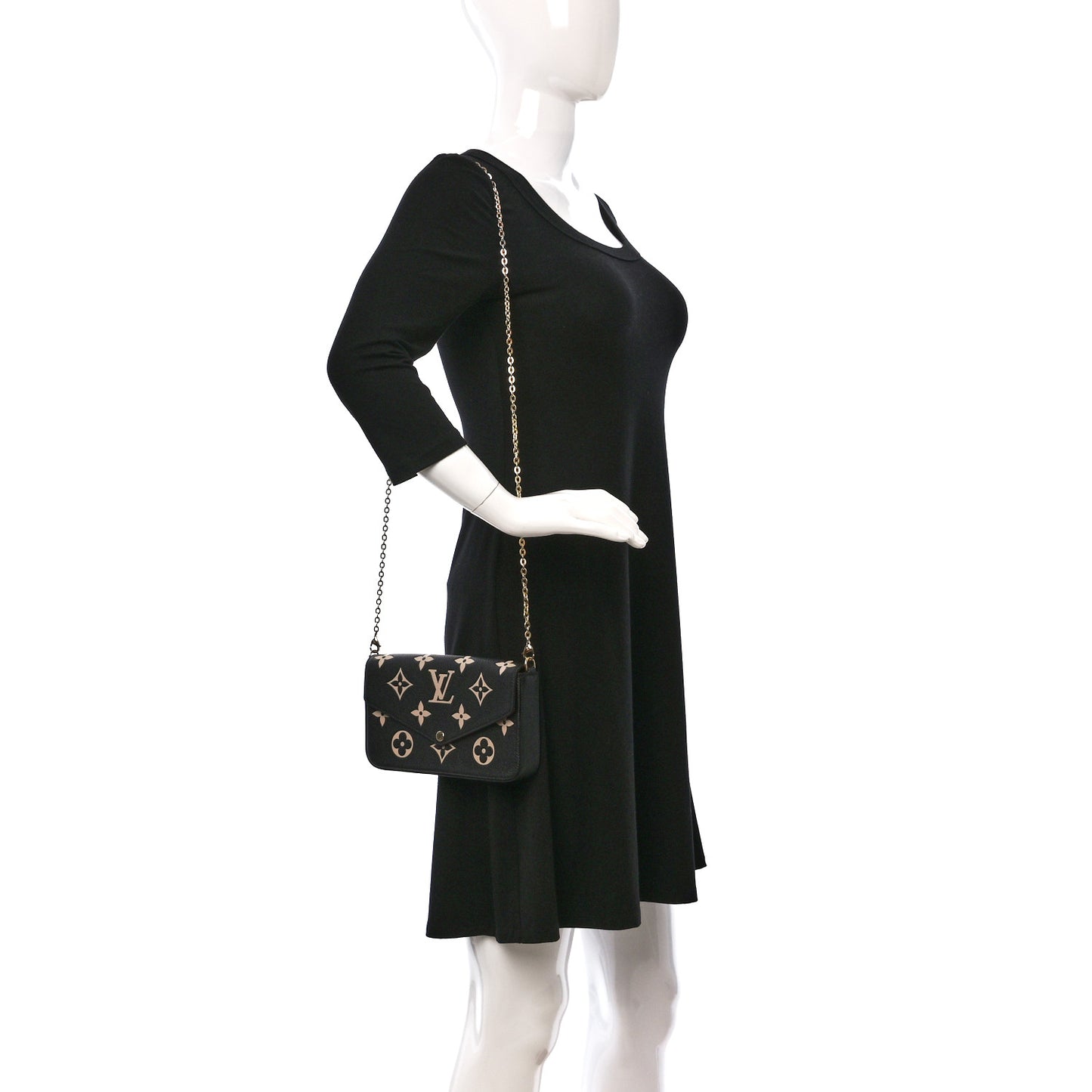Empreinte Monogram Giant Felicie Pochette Black Beige