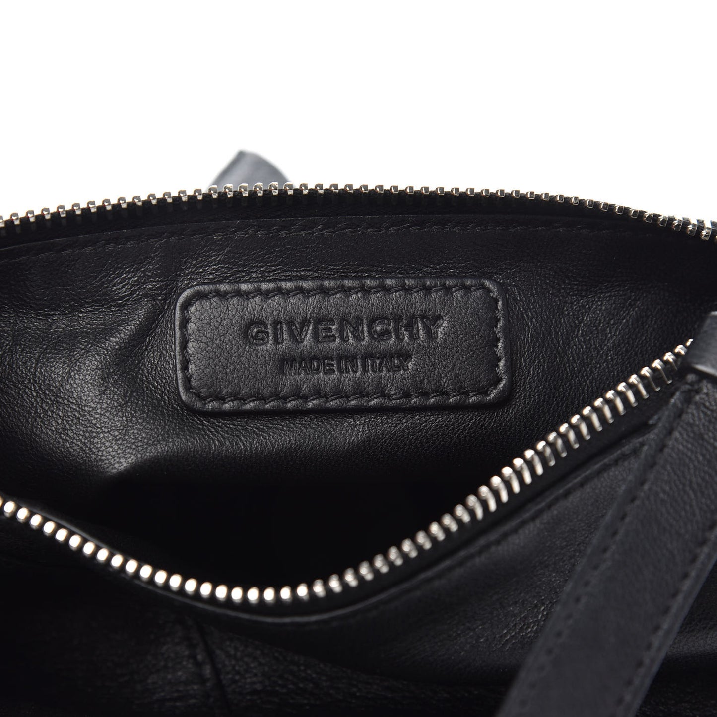 Lambskin Studded Triangle Wristlet Black