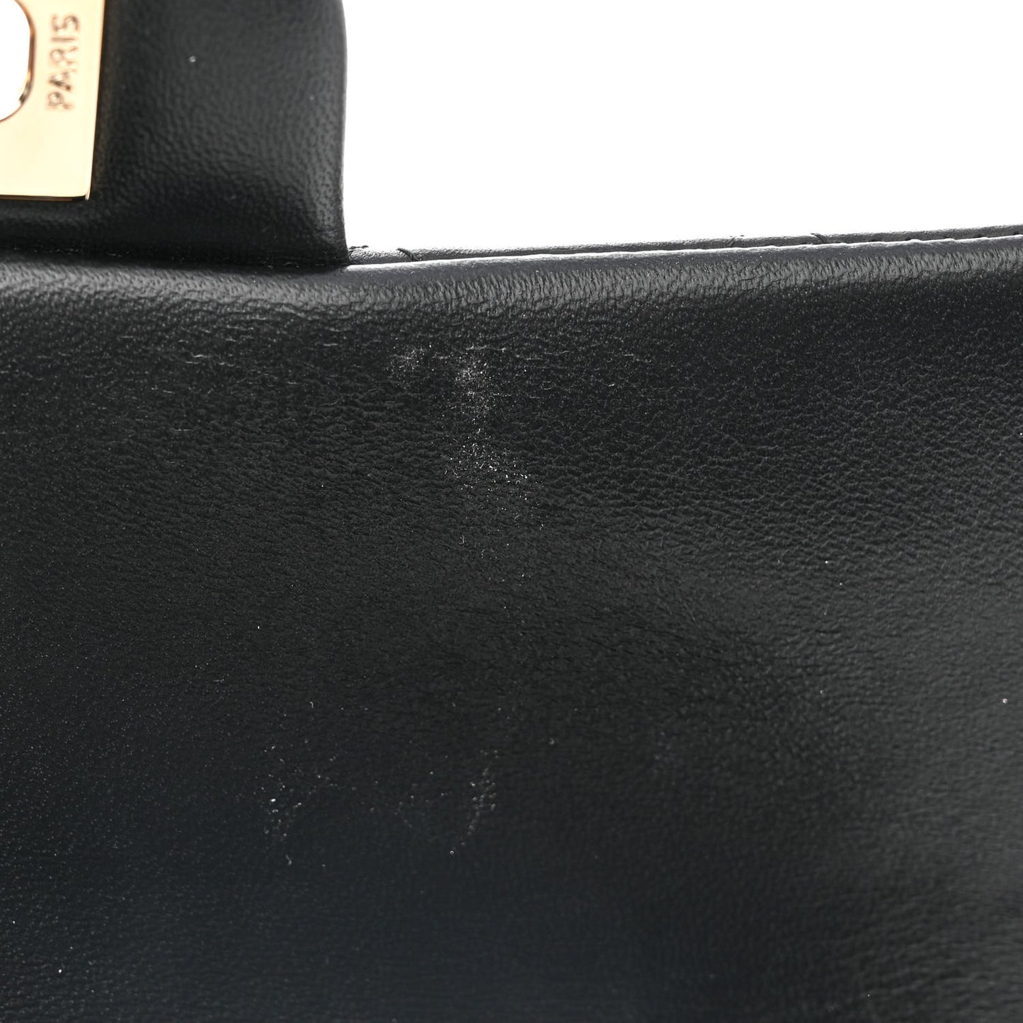 Lambskin Quilted Mini Top Handle Rectangular Flap Black
