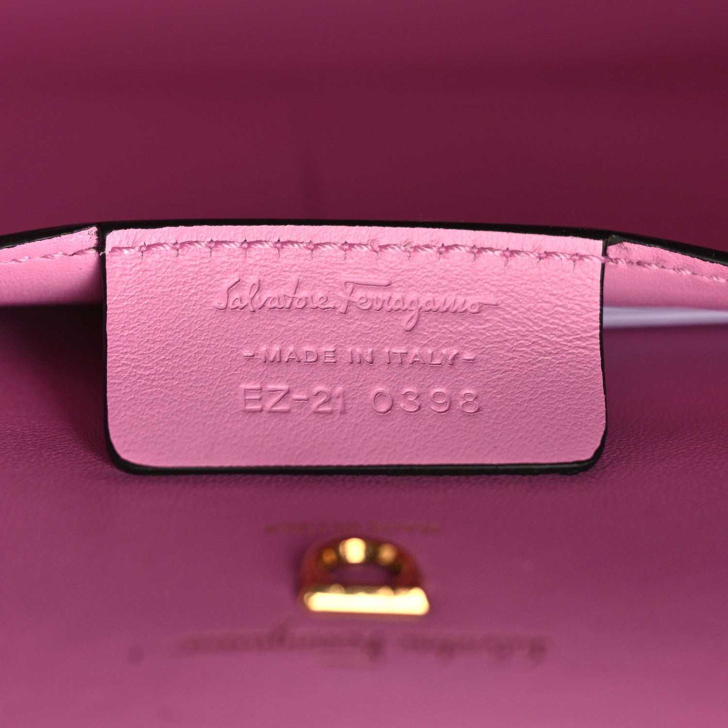 Salvatore Ferragamo Hammered Calfskin Medium The Studio Box Bag Flamingo 6 of 9