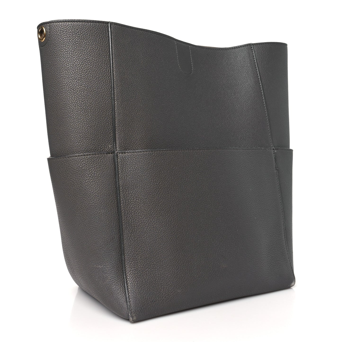 Soft Grained Calfskin Sangle Bucket Bag Taupe