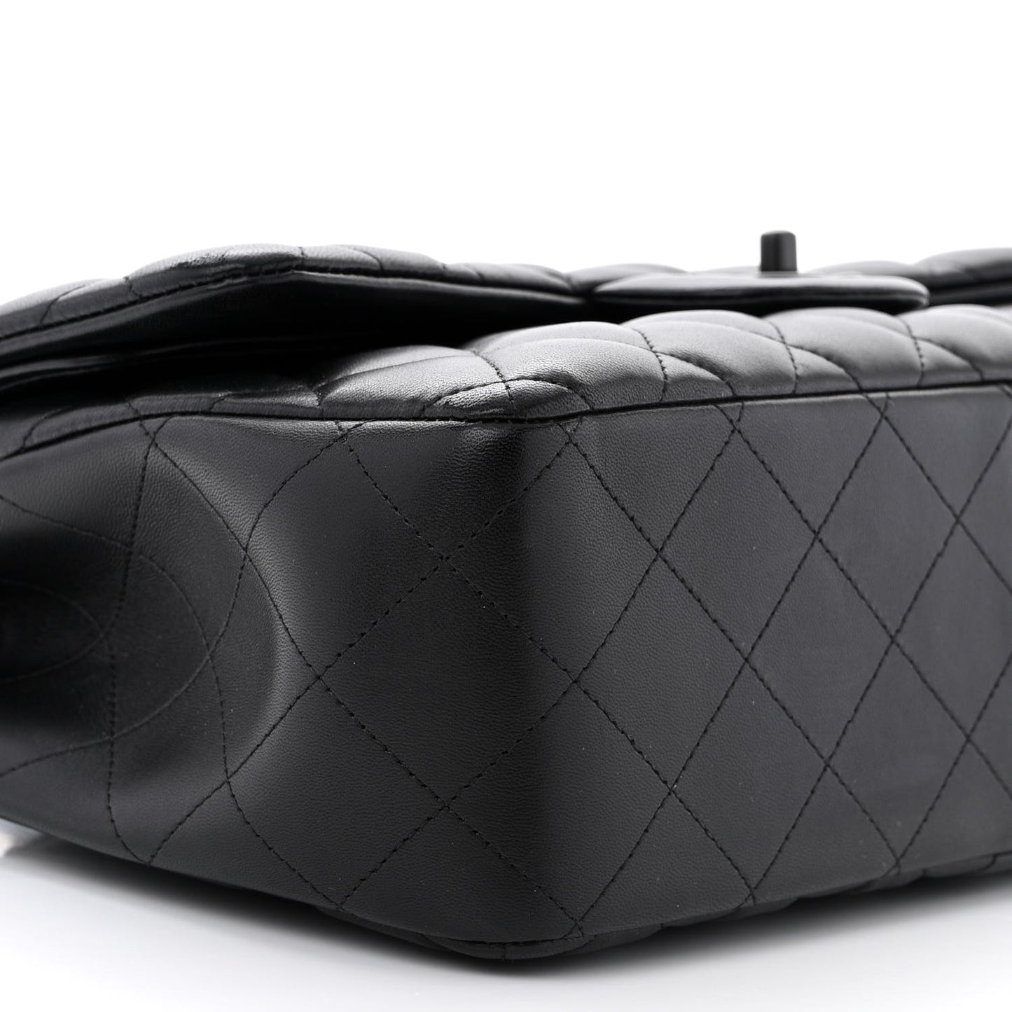 Lambskin Quilted Jumbo Double Flap So Black