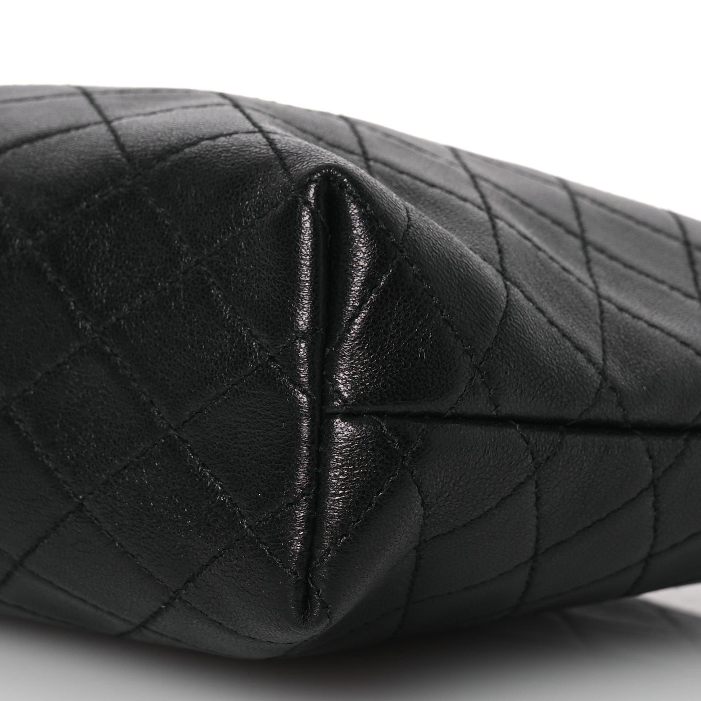 Lambskin Quilted Gaby Cosmetic Pouch Black