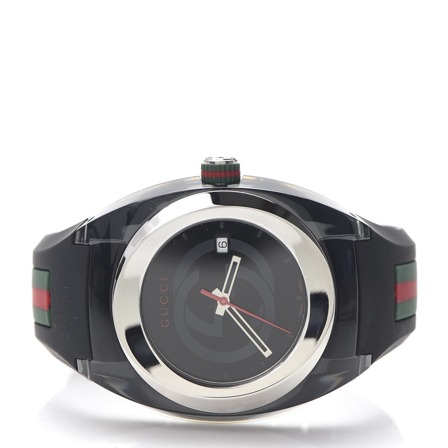 Stainless Steel Rubber 46mm Sync Web Quartz Watch Black