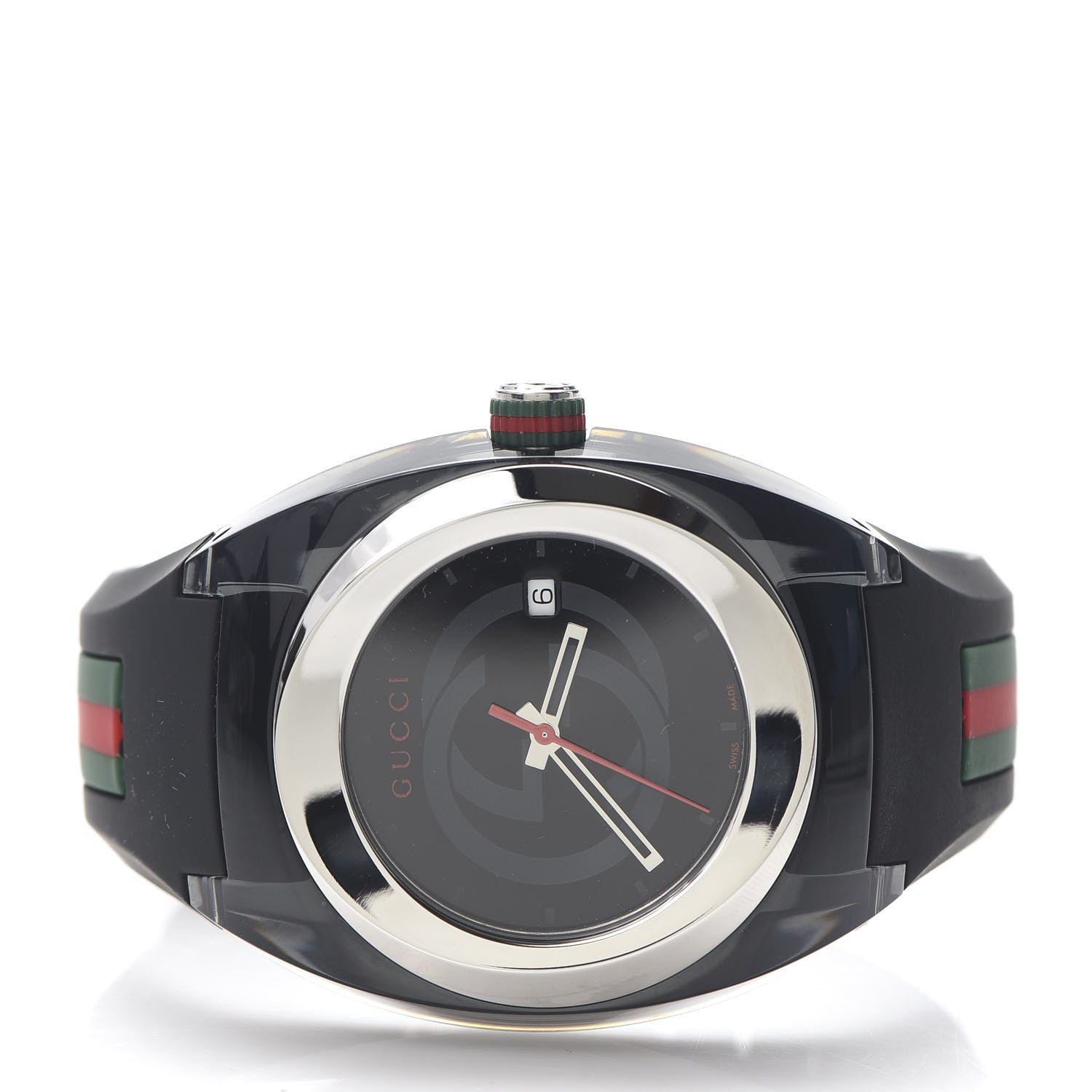 Gucci Stainless Steel Rubber 46mm Sync Web Quartz Watch Black 3 of 5