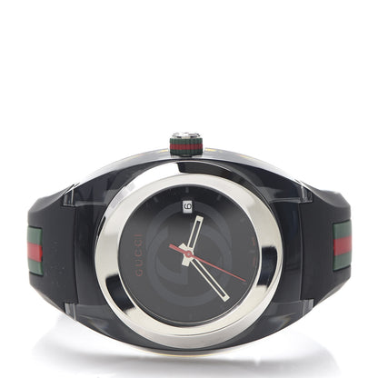 Gucci Stainless Steel Rubber 46mm Sync Web Quartz Watch Black 3 of 5