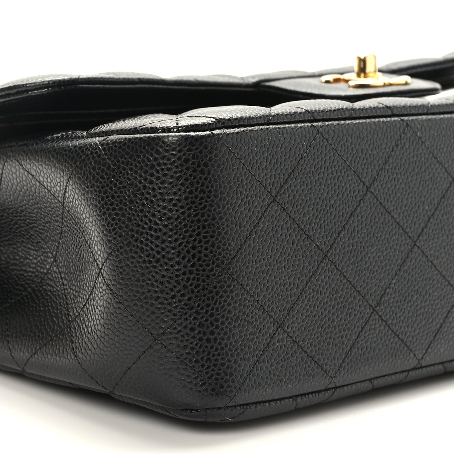 Caviar Quilted Jumbo Double Flap Black