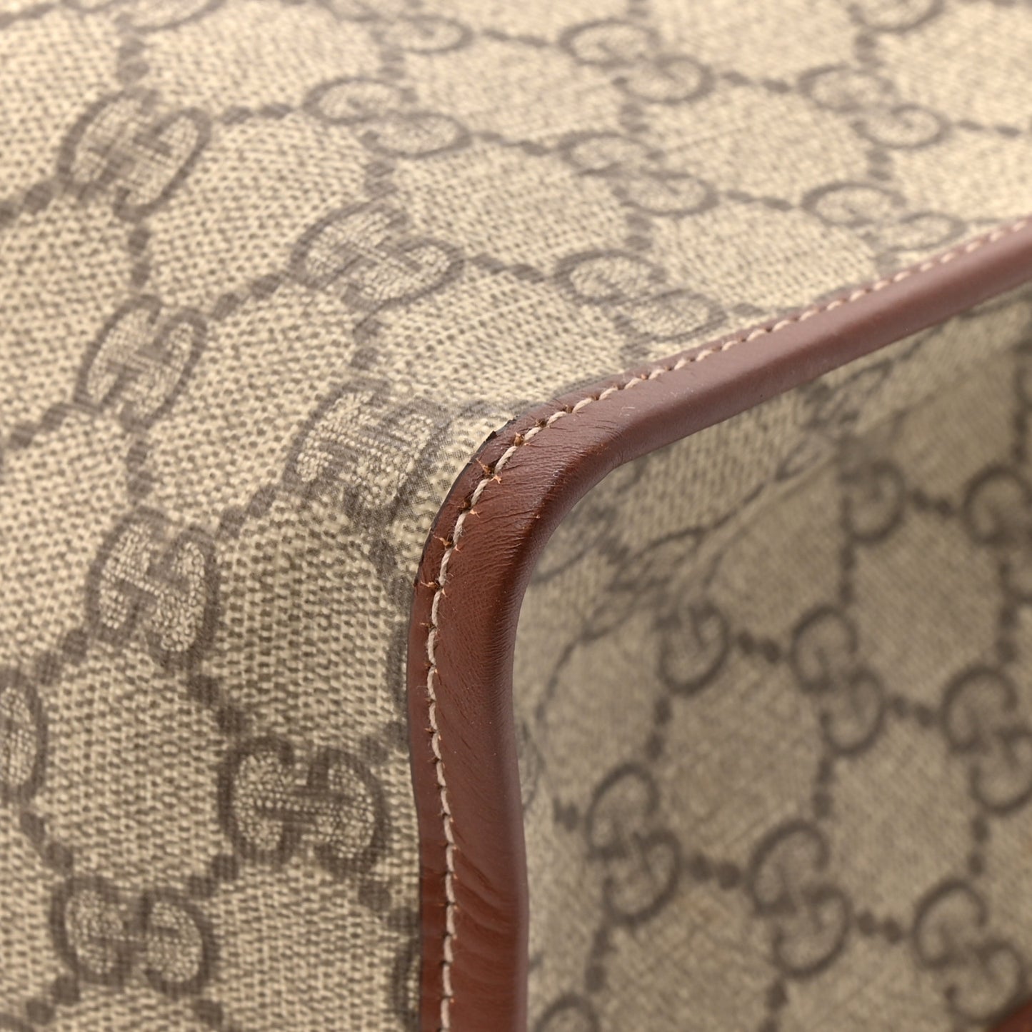 GG Plus Monogram Small Signature Web Loop Vertical Tote Light Brown