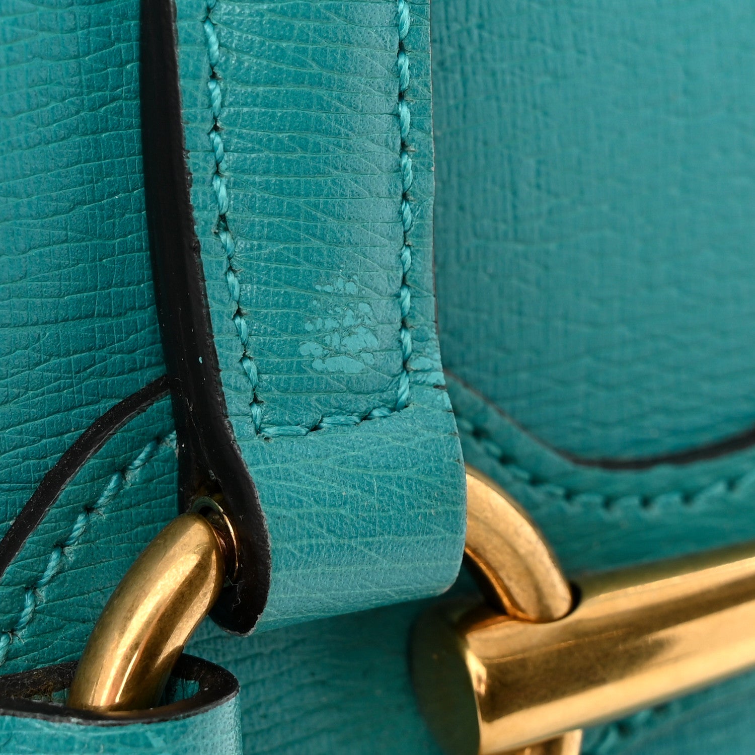 Gucci Textured Calfskin Medium Bright Bit Tote Blue 18 of 19
