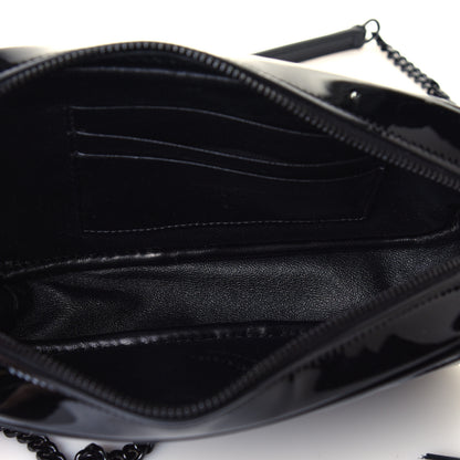 Saint Laurent Patent Calfskin Matelasse Monogram Mini Lou Camera Bag Black 7 of 15