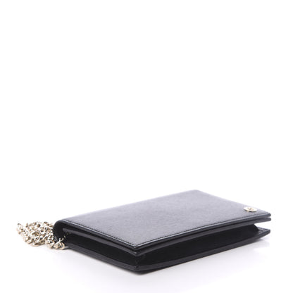 Gucci Textured Calfskin Medium Betty Chain Wallet Black 4 of 8
