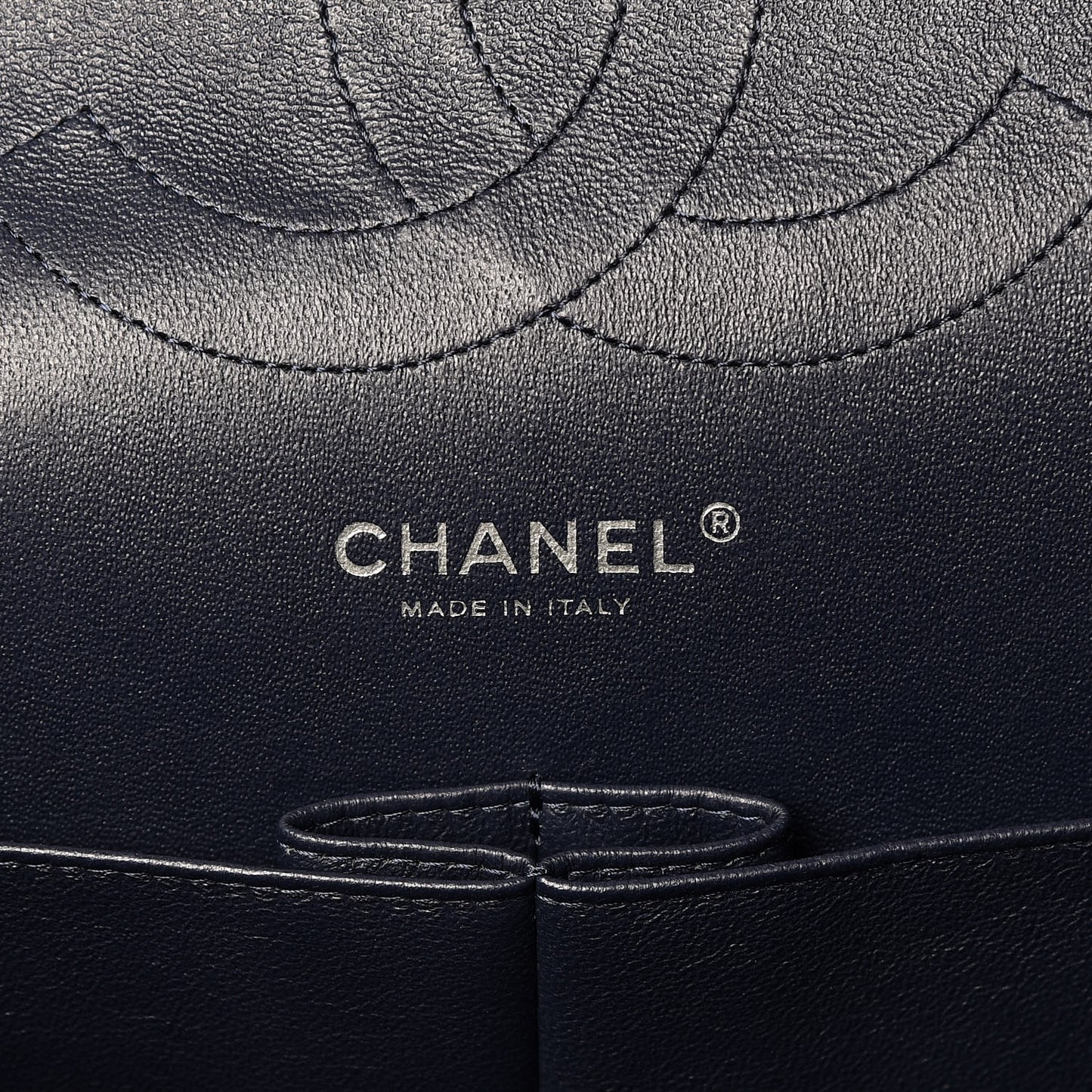 Caviar Quilted Jumbo Double Flap Navy Blue