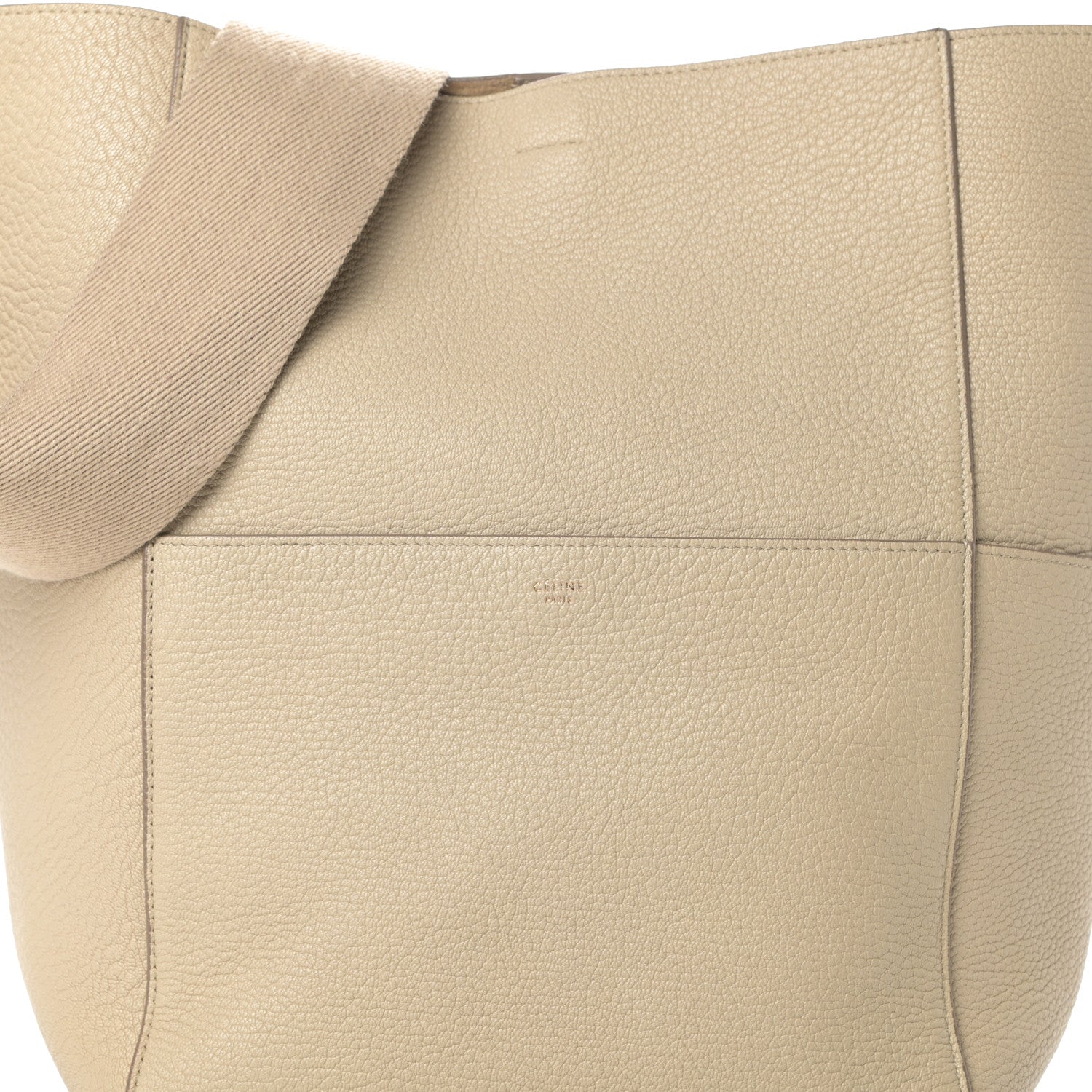 Celine Soft Grained Calfskin Sangle Bucket Bag Dune 7 of 13