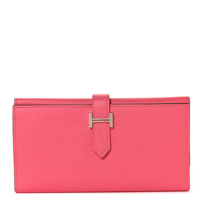Hermes Epsom Bearn Gusset Wallet Rose Azalee 1 of 8