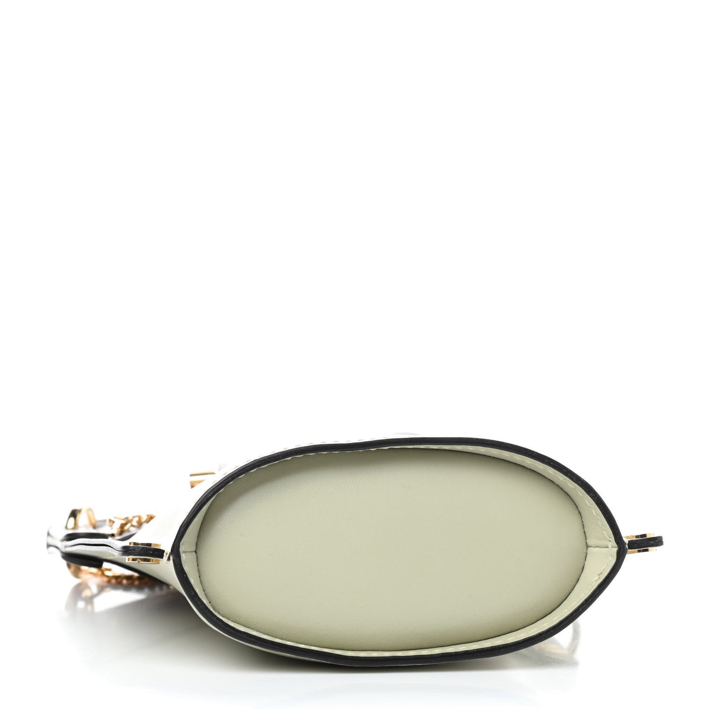 Shiny Calfskin Goatskin Mini Aby Bi-Color Bucket Light Eucalyptus