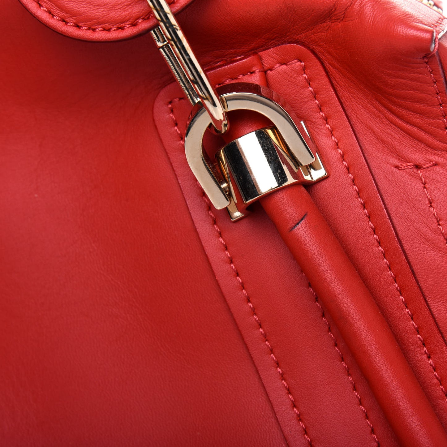 Calfskin Medium Paraty Metal Bar Trim Red