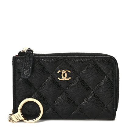 Chanel Caviar Quilted Zipped Key Holder Case Black 1 of 9