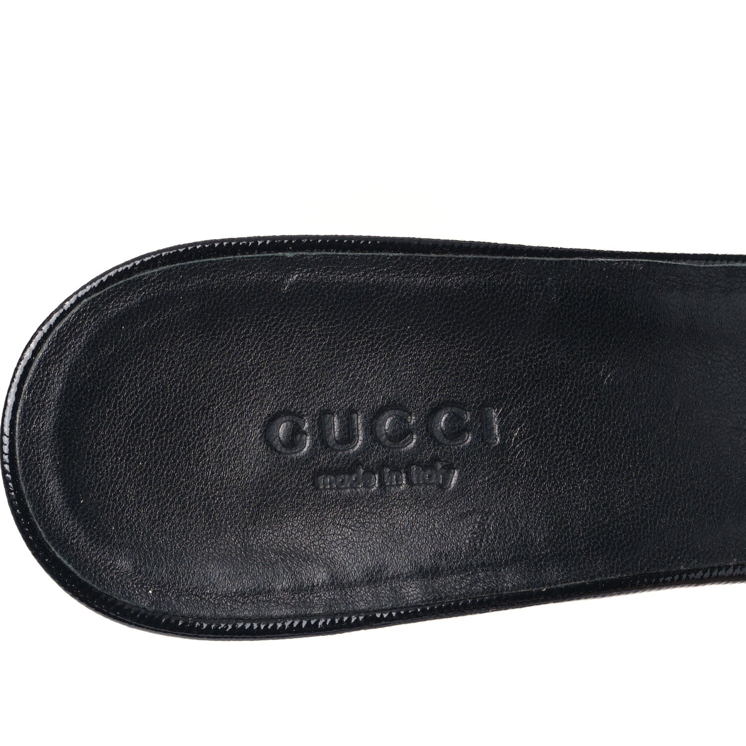 Gucci Calfskin Womens Tess Mid Heel Slide Sandals 8.5 Black 7 of 9