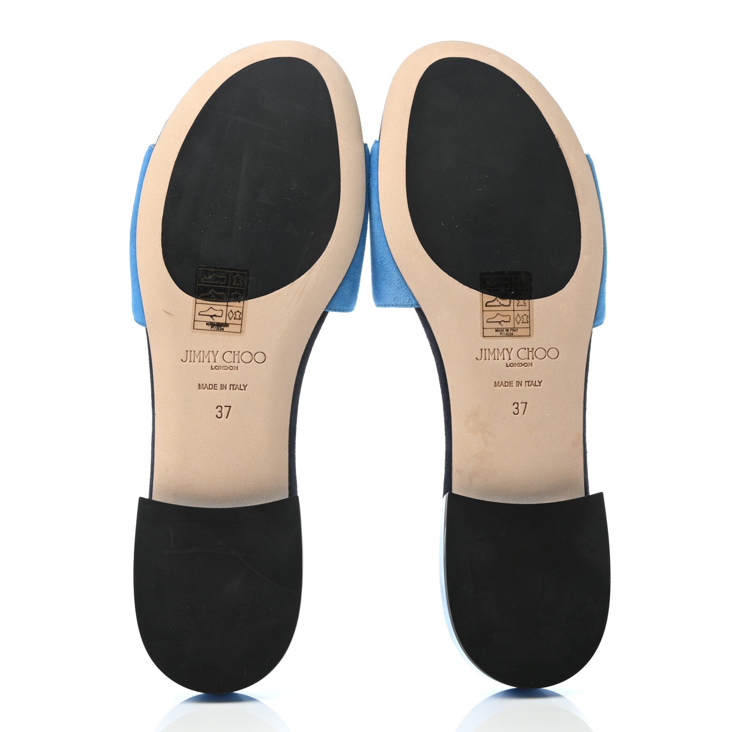 Suede Joni Flat Slide Sandals 37 Blue