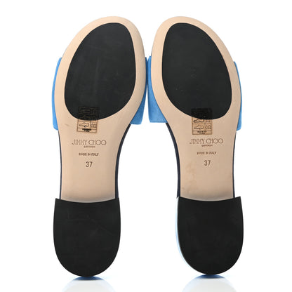 Jimmy Choo Suede Joni Flat Slide Sandals 37 Blue 5 of 7