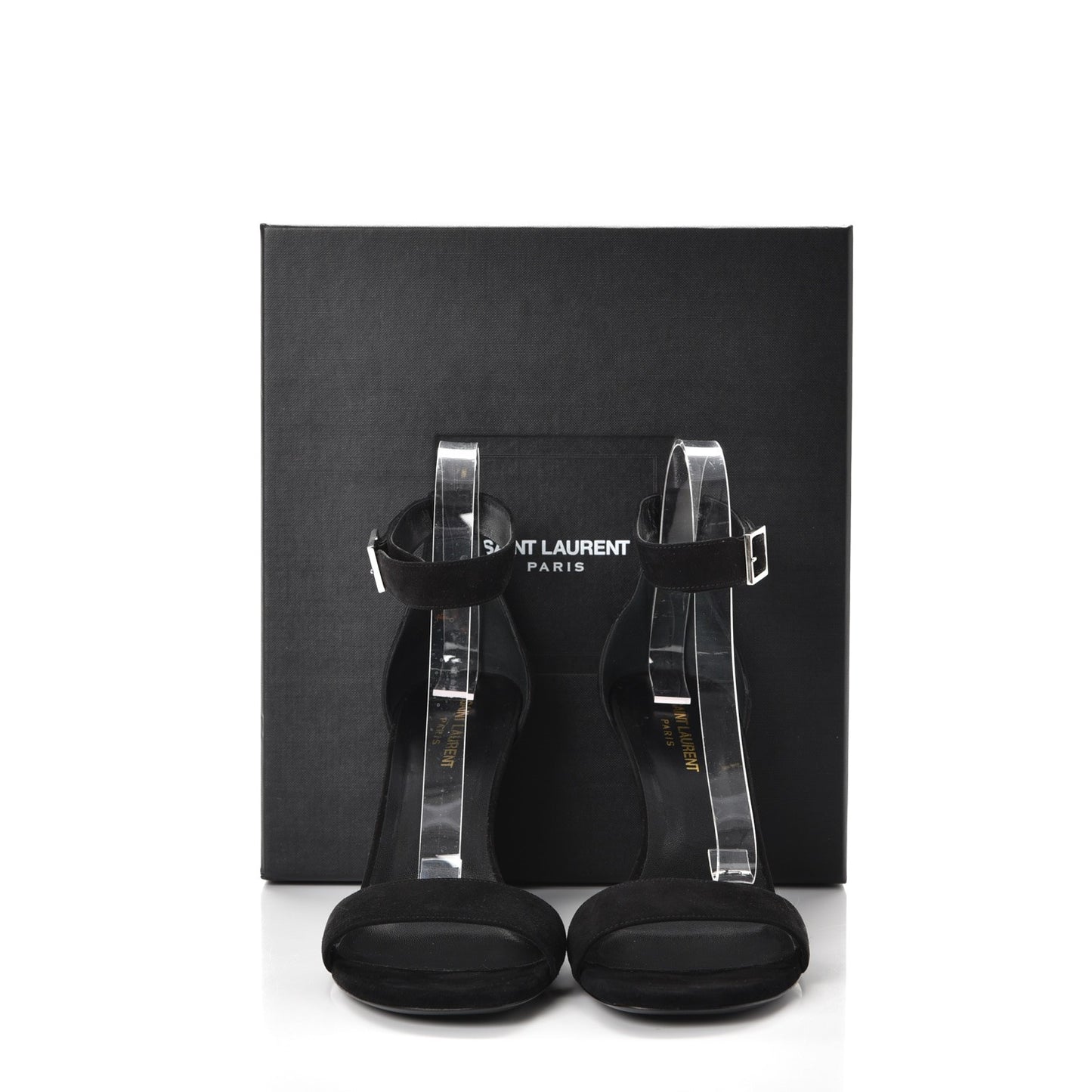Suede Grace 80 Ankle Strap Sandal 41 Black